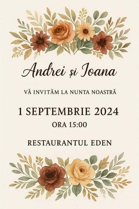 Invitatie nunta personalizata